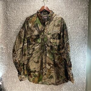 Realtree Pro Series By Whitewater Performance Shirt XL Camo Hunting Button Front